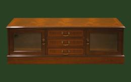 TV-Möbel mit 2 Glastüren
und 3 Schubladen