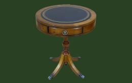 Runder Trommeltisch
mit Leder-Oberfläche